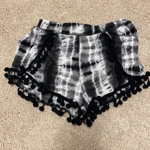 Random Hearts tie dye shorts